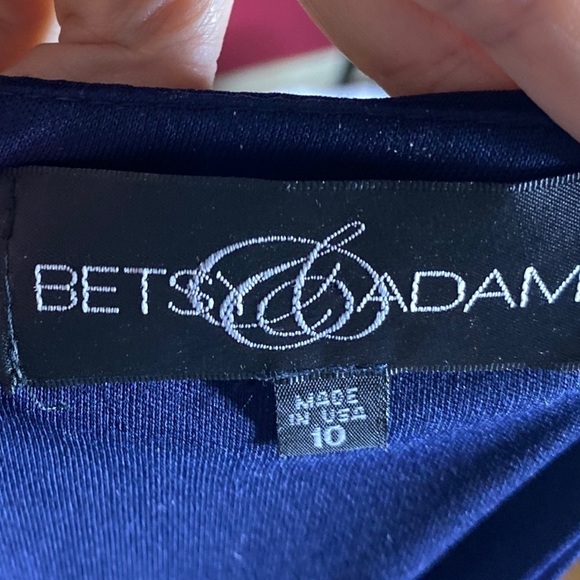 Betsy & Adam Little Blue Dress with Overlay Lined with Sequins Size 10 - Picture 6 of 7